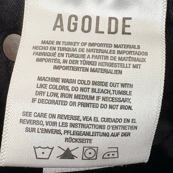 Agolde Nico High Rise Slim Denim Jeans Cotton Stretch Destroyed Button Fly 26 - Picture 9 of 12